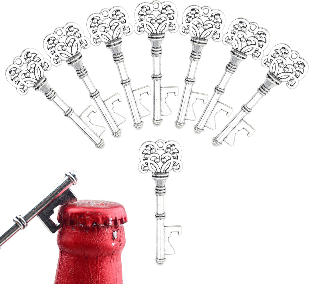 Aokbean 52pcs Vintage Skelett Schlüssel Flaschenöffner Hochzeits Geschenk Set mit Danke Tag und Schl