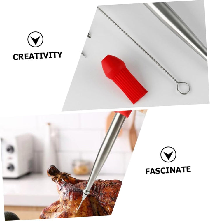 Garneck Bbq Bratspritze Edelstahl 304 Mit Lebensmittelechtem Silikon Grill Für Truthahn Und Fleisch