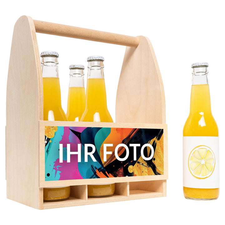 Creative Deco Flaschenträger Holz für 6 Bierflaschen | Personalisierte Geschenke Fotogeschenke Dein