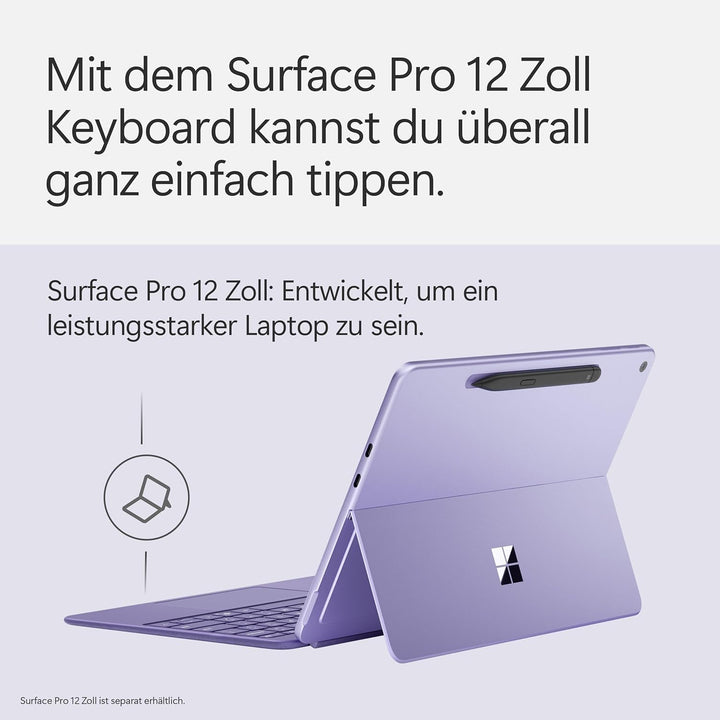 Microsoft Surface Pro 12" Keyboard mit Slim Pen | kompatibel mit Surface Pro 12" | QWERTZ | Violett
