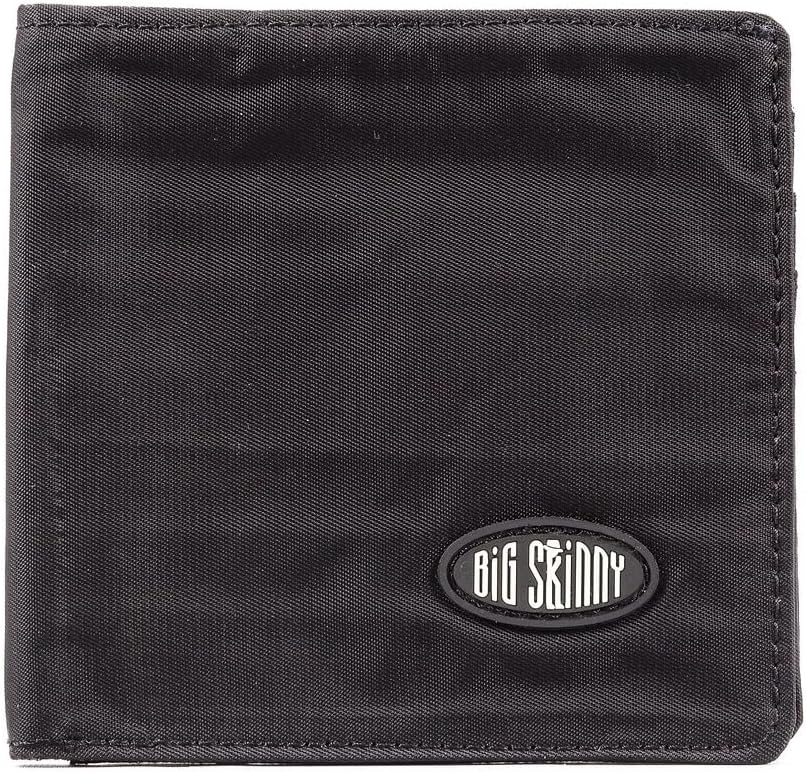 Big Skinny Men's World Slim Wallet mit Reissverschlussfach, für bis zu 35 Karten Schwarz, Schwarz