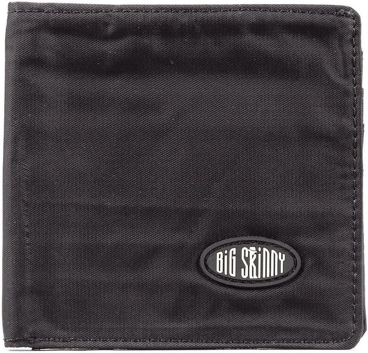 Big Skinny Men's World Slim Wallet mit Reissverschlussfach, für bis zu 35 Karten Schwarz, Schwarz
