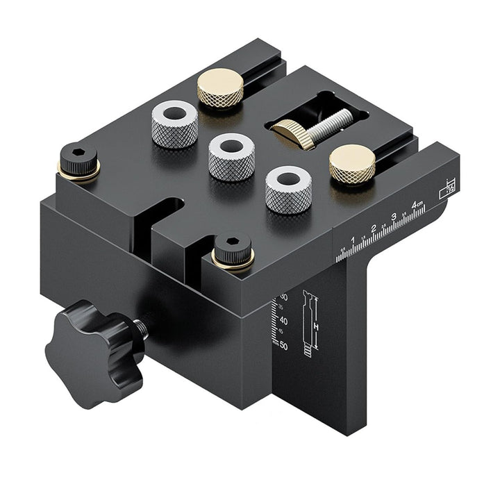 6/8/10/15mm Bohrschablone Möbelbau - 3 in 1 Bohrlehre für Exakte Dübellöchre, Dübelhilfe mit Positio