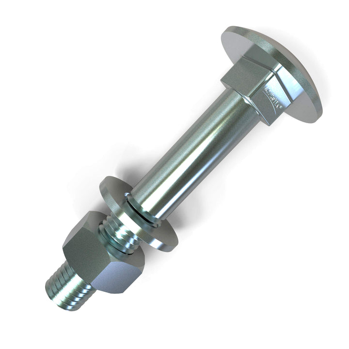 50 Stück Schlossschrauben M12 x 80 Flachrundkopfschrauben + Muttern und U-Scheiben Länge 30-160mm Au