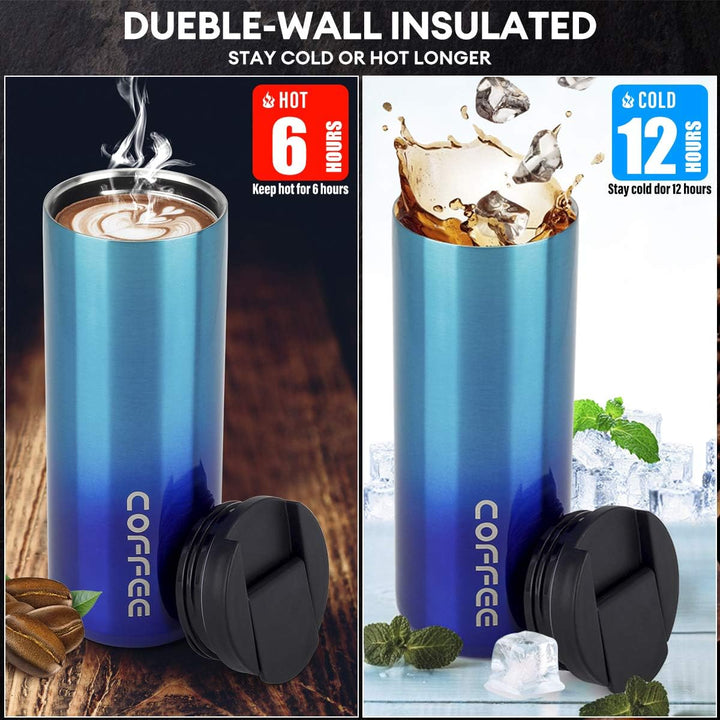lalafancy Thermobecher 350ml/500ml Kaffeebecher-to-go, Isolierbecher Edelstahl Travel Mug Wiederverw