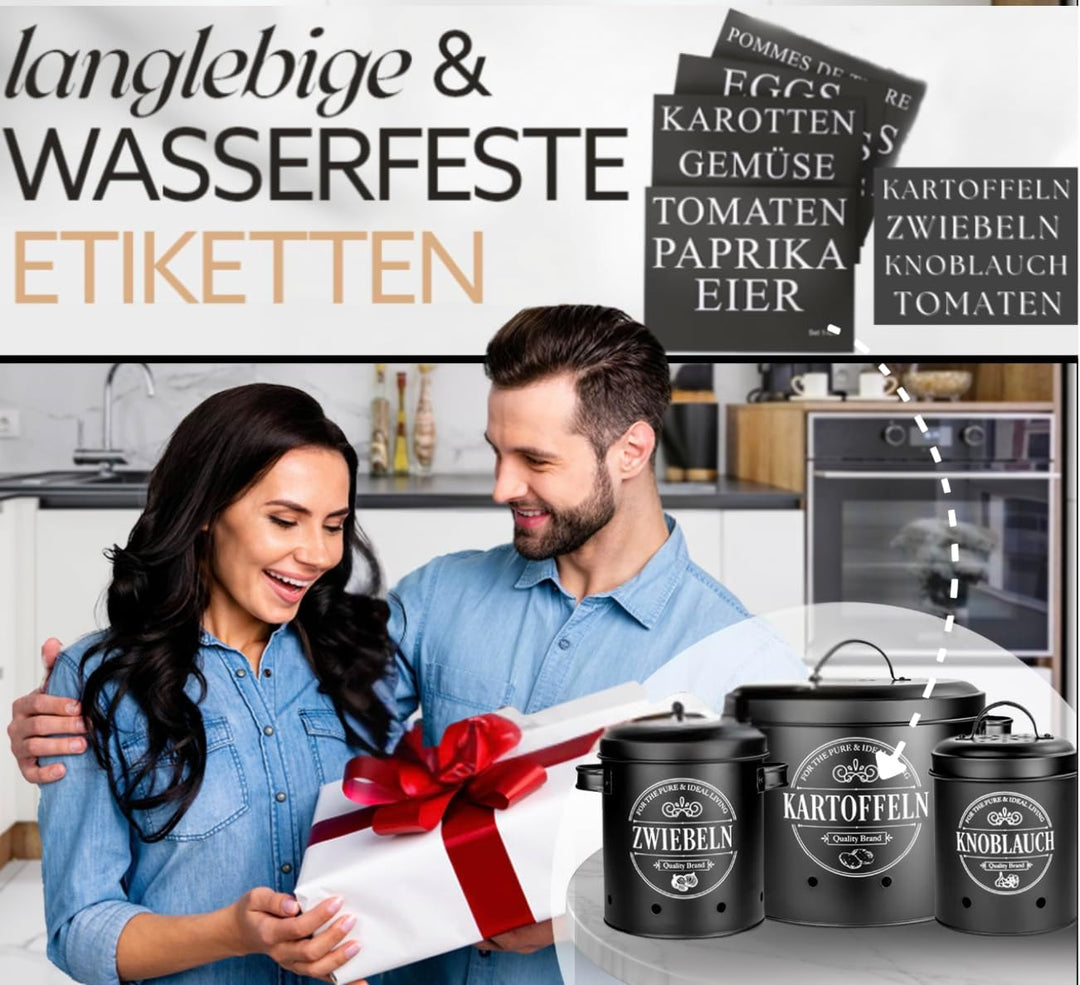 IDEALTASTIC®️ Premium Kartoffel Aufbewahrungsbox [3 Stück] I Vielseitiges Kartoffeltopf Set mit 360°
