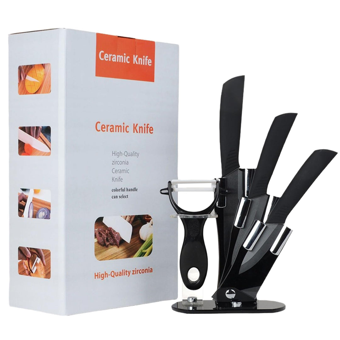 Keramikmesser Set, Ergonomischer Griff, Keramikmesser Set mit Schutzhülle (3 Teilig Keramik Messer u
