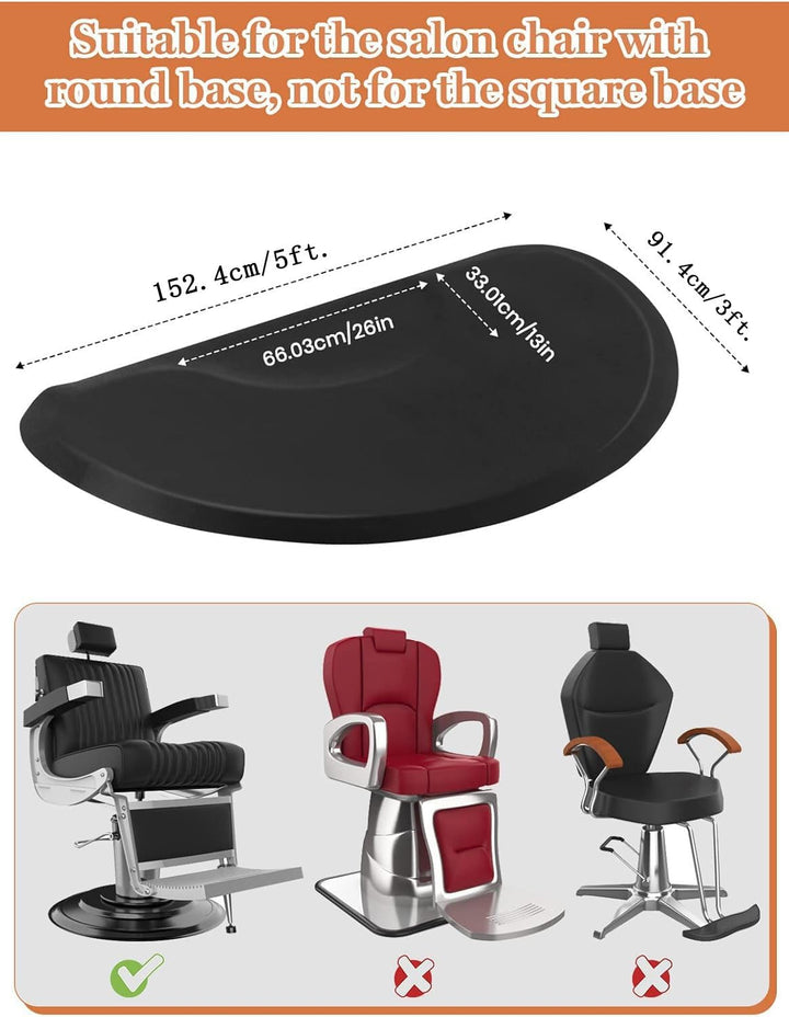 3 Fuss x 5 Fuss Salonmatte, Kalolary Anti Ermüdungs Salon Bodenmatte für Runde Stuhlbasis Friseur Sc