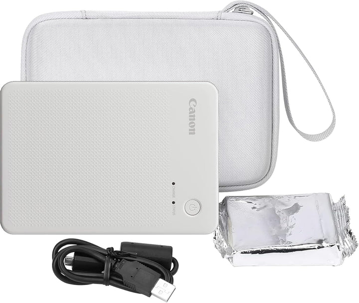 co2CREA Hart Tasche für Canon SELPHY Square QX10 /QX20 Fotodrucker Case Etui Tragetasche Weiss, Weis