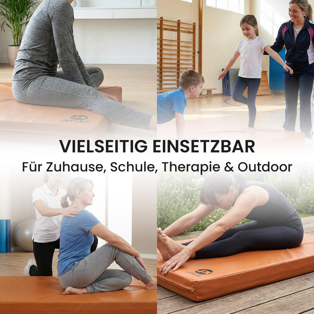 Jeflex - Weichbodenmatte & Turnmatte 100 x 70 x 8 cm MADE IN GERMANY/Gymnastikmatte tragbar/platzspa