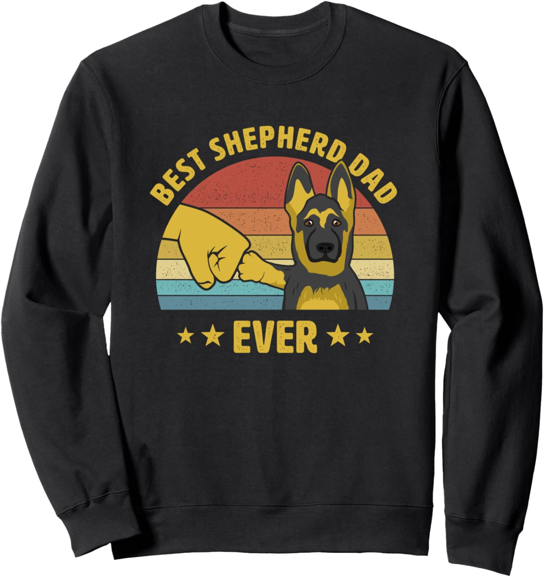 Bester Schäferhund Papa Vintage Welpen Hunde Vater Design Sweatshirt