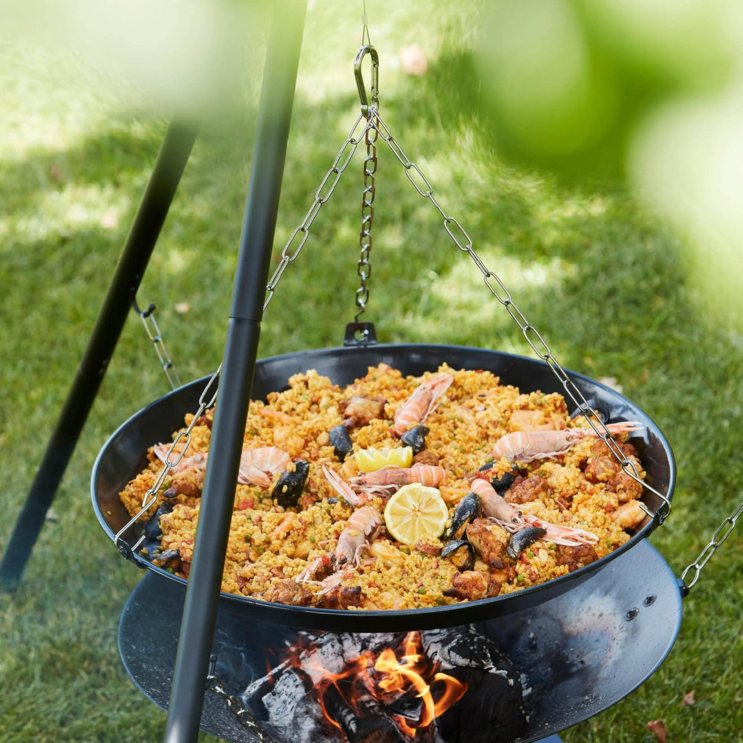 barbecook Junko Grillpfanne zum Befestigen am Schwenkgrill, schwarz, rund, 60 cm