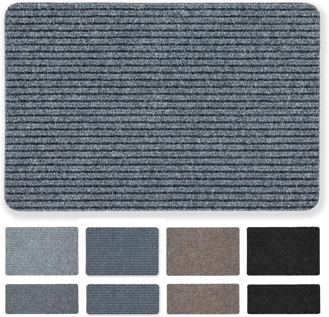 Astra Fussmatte innen grau Schmutzfangmatte rutschfest – Türmatte 50x80 cm 2er Set wasserabweisend –