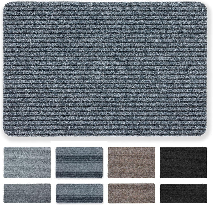 Astra Fussmatte innen grau Schmutzfangmatte rutschfest – Türmatte 40x60 cm wasserabweisend – Rib Lin