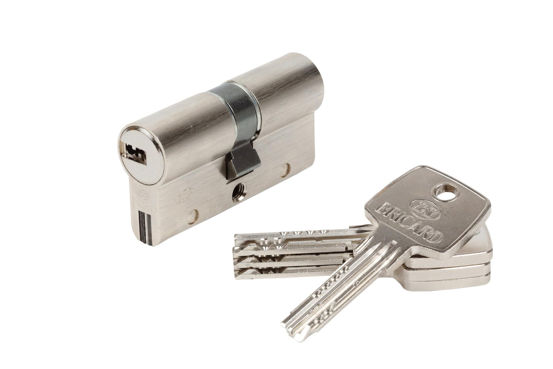 Bricard Zylinder Trial S 30 + 30 vernickelt, doppelte Eingang, Sicherheitsstufe 4, Wendeschlüssel, W