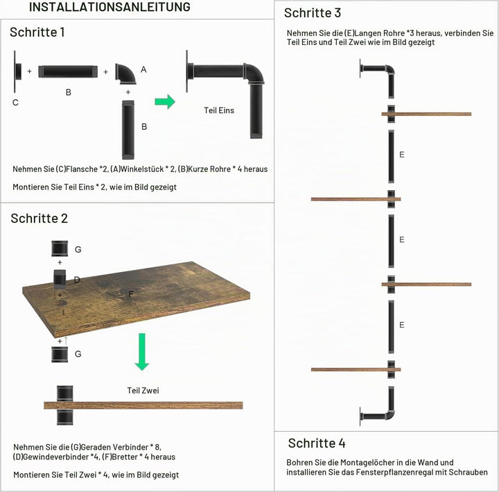 Drehbarer Fensterpflanzenständer Massivholz - Wandmontiertes Pflanzenregal für Küche, Bar &amp; Wohnzimm