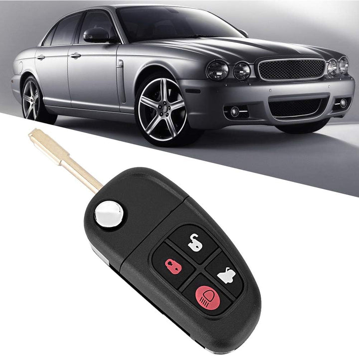 Autoschlüssel, 4-Knopf 433MHz Fernschlüssel NHVWB1U241 für Jaguar mit 60 Glass Chip Autozubehör