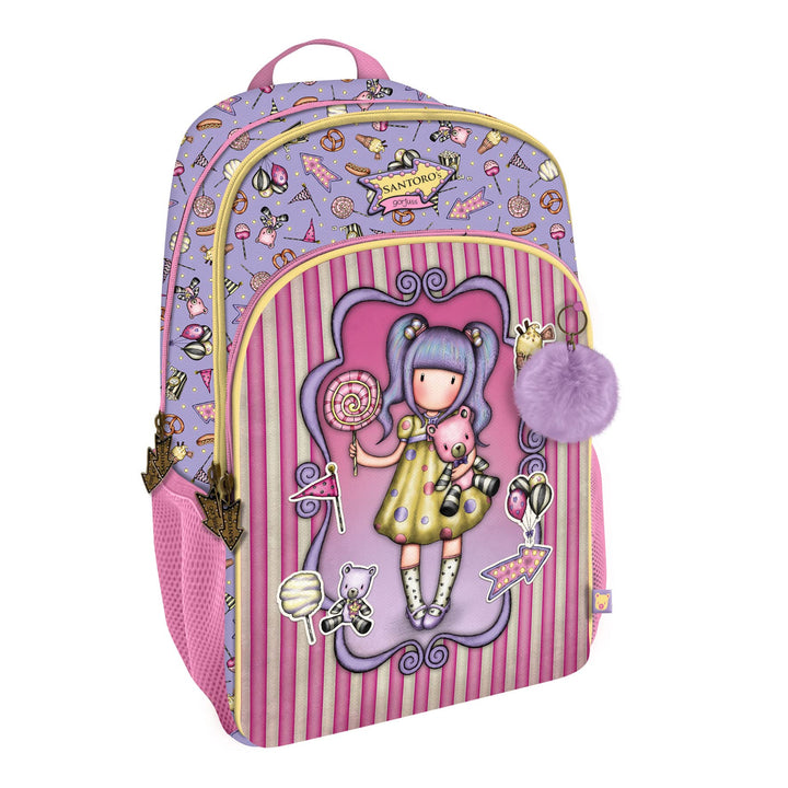 Santoro 1110GJ06 Gorjuss Fairground Rucksack mit 3 Reissverschlüssen, 29 x 45 x 17 cm, Rose