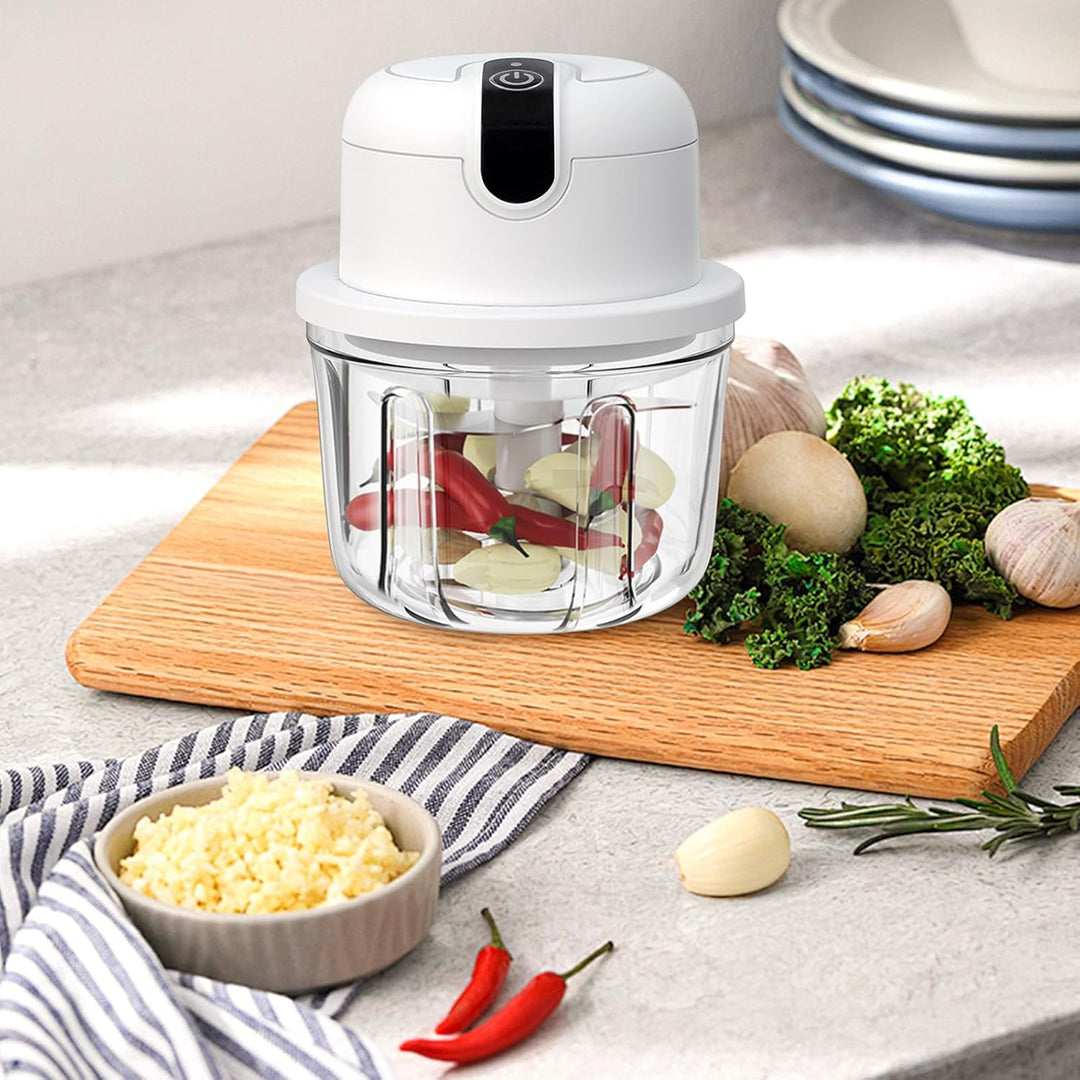 Zwiebelschneider Elektrisch,350ml Multizerkleinerer Gemüseschneider,Zwiebel Zerkleinerer,USB Wiedera