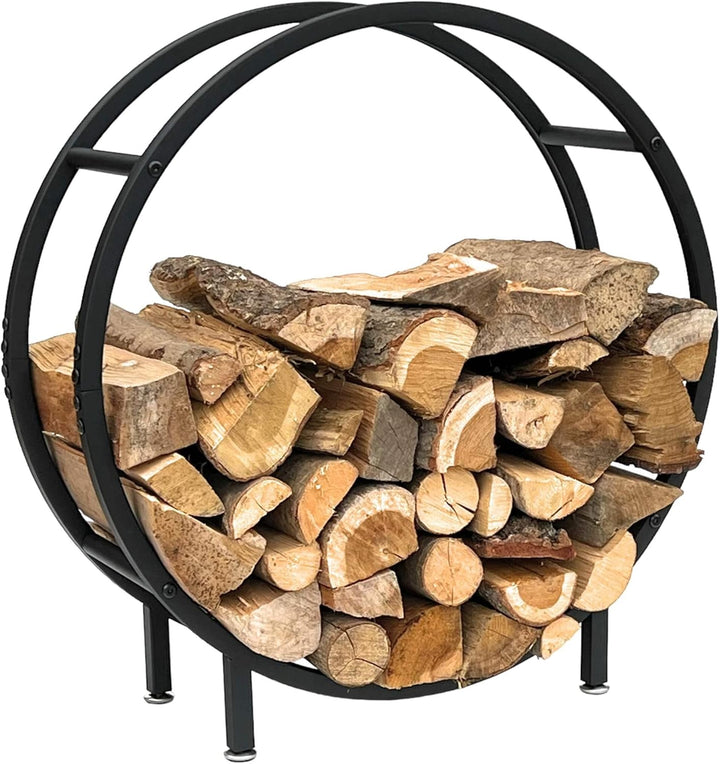 DanDiBo Kaminholzregal Innen Metall Schwarz Stehend Rund 60 cm Kaminholzständer 96468 Kaminholzhalte