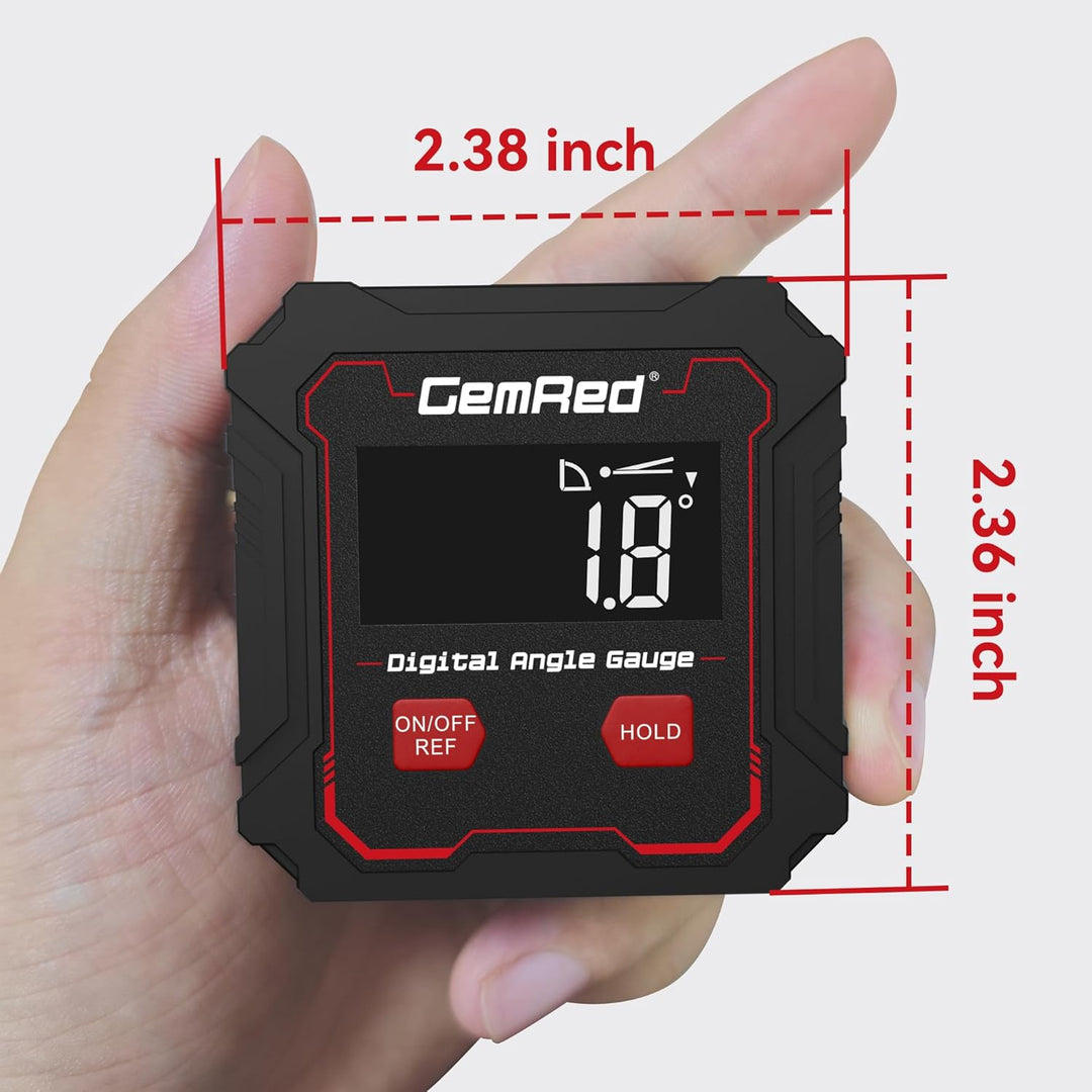 GemRed Digitaler Winkelmesser mit LCD-Display, Magnetfuss und Wasserdichtem Gehäuse, Neigungsmesser
