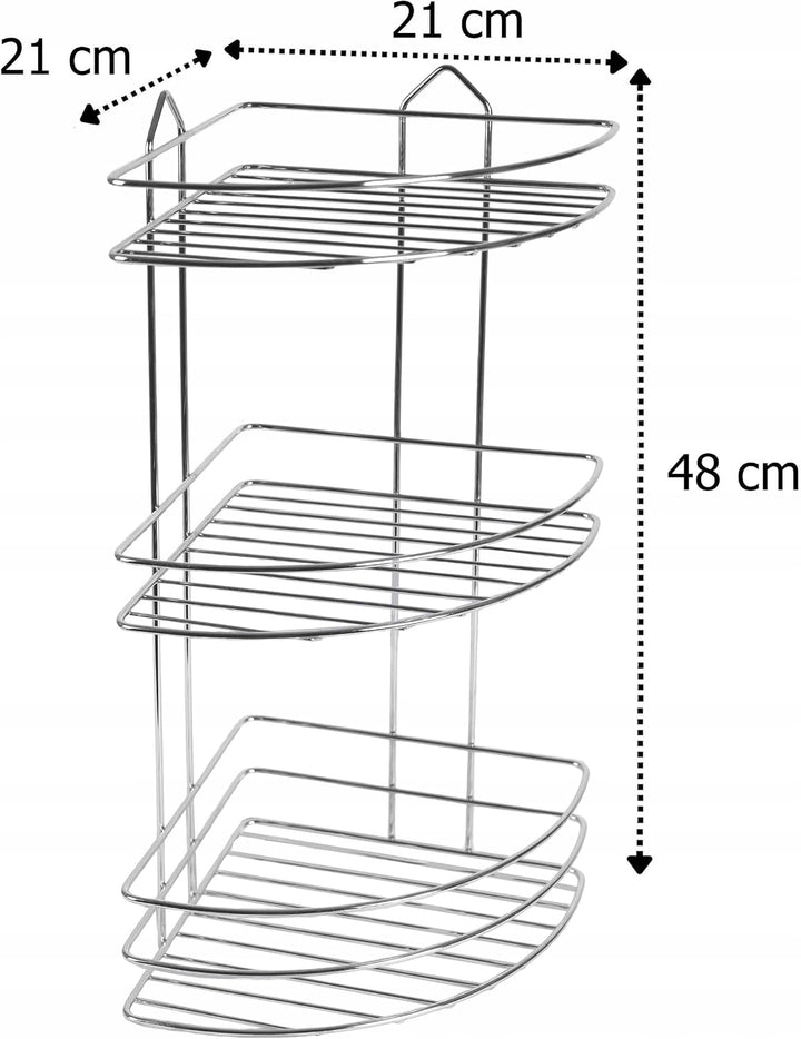 SEPIO Duschablage Silber - Badezimmer Organizer DREI Regale - Duschablage zum Hängen - Duschregal Or