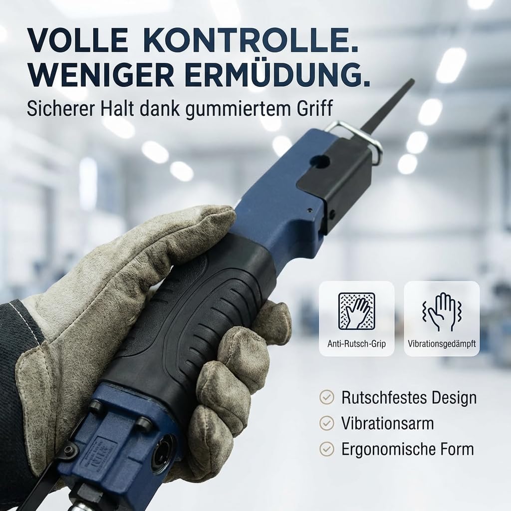 Druckluft Karosseriesäge Druckluftsäge Blechsäge Säge Stichsäge Blechschneider gummierter Griff 1/4"