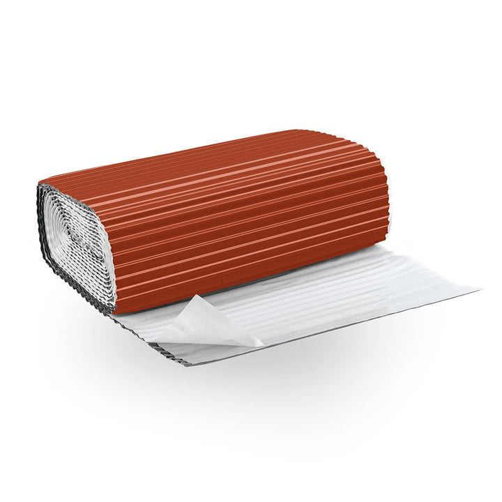 Blei geriffelte Kaminanschlussband – 300mm – 5m – Ziegel RAL 8004 – selbstklebend Rolle – Schornstei