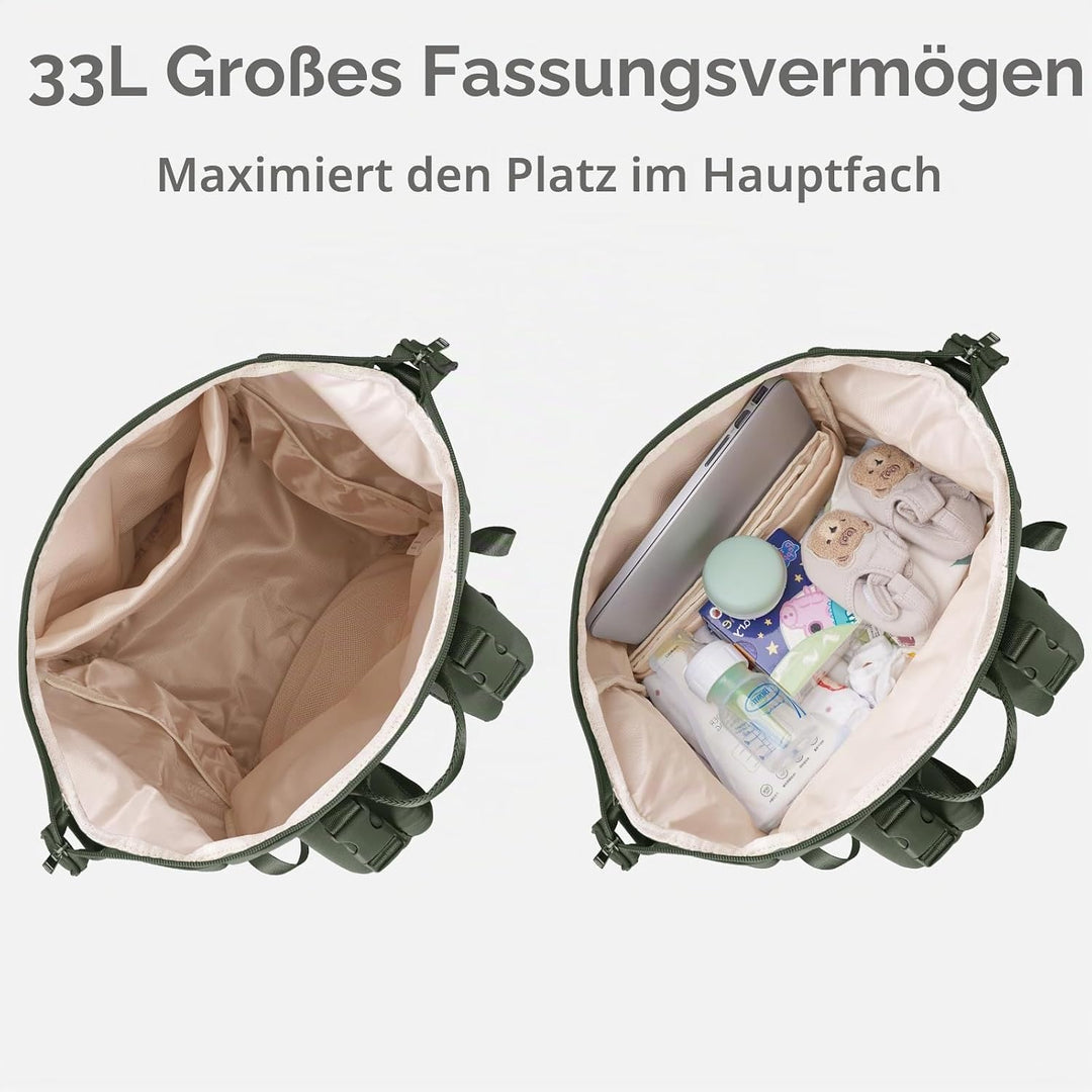 CEI-CEI Baby Wickeltasche/Rucksack mit Isolierter Flaschentasche, Wasserdichtes Neoprengewebe, Wicke