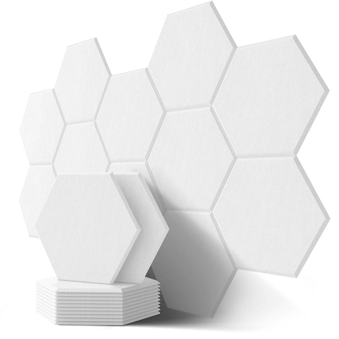 Hexagon Akustikplatten mit Aufkleber, Schalldämmung Wand, 12 Stück, Hohe Dichte Akustikpaneele für D