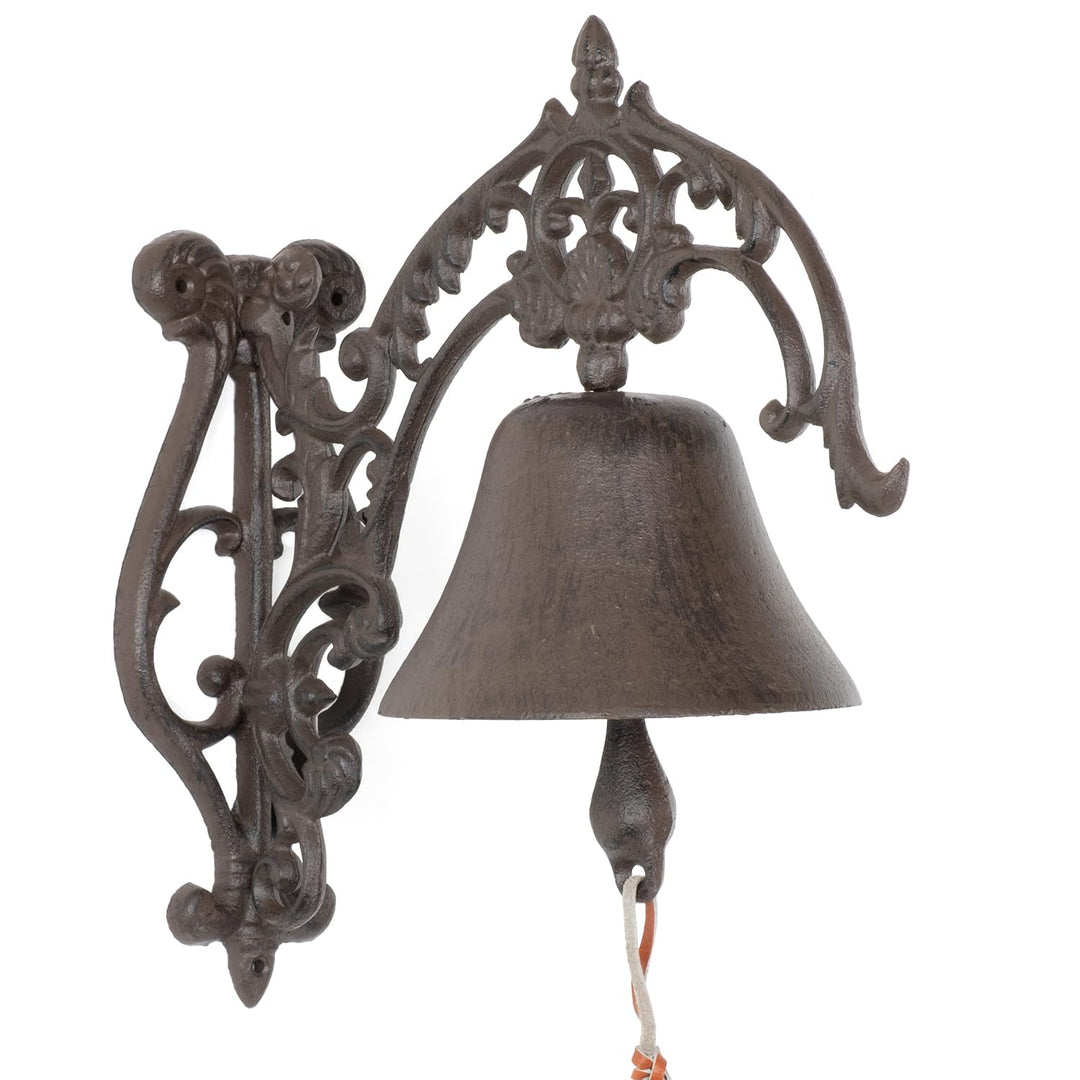 Moritz Gusseisen Wandglocke verziert mit Ornamenten Glocke Türglocke 29 cm Höhe Hausglocke antik Sti