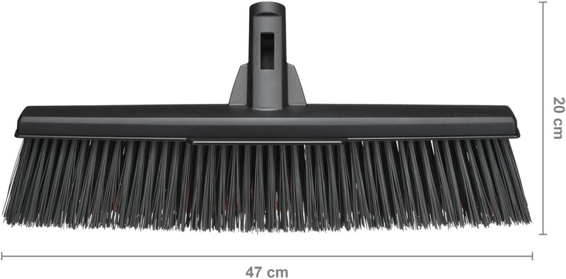 Fiskars Allzweckbesen-Kopf mit Powerclean-Borsten, Breite: 47 cm, L, Kunststoff, Schwarz, Solid, 102