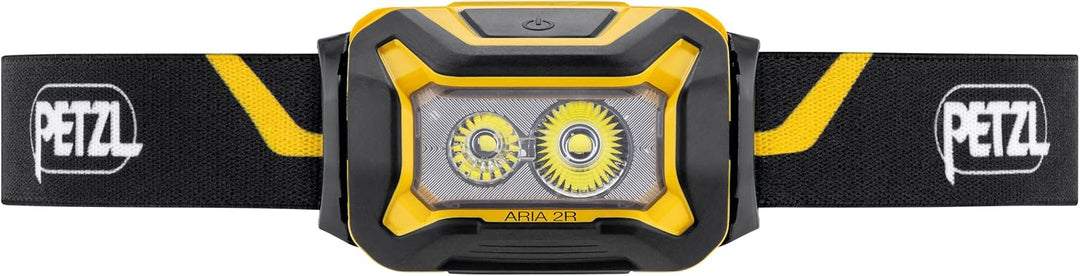 PETZL ARIA 2, Kompakte, langlebige, wasserdichte Stirnlampe, 450 Lumen, Schwarz ARIA 2 E070AA00, ARI