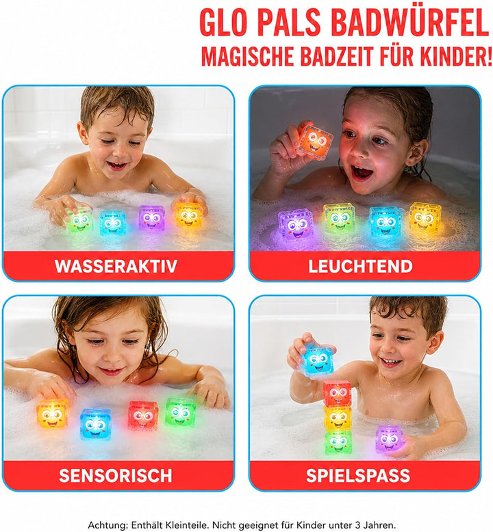 Glo Pals 4 leuchtende Würfel für EIN einzigartiges sensorisches Erlebnis und Magische Lichtshow für