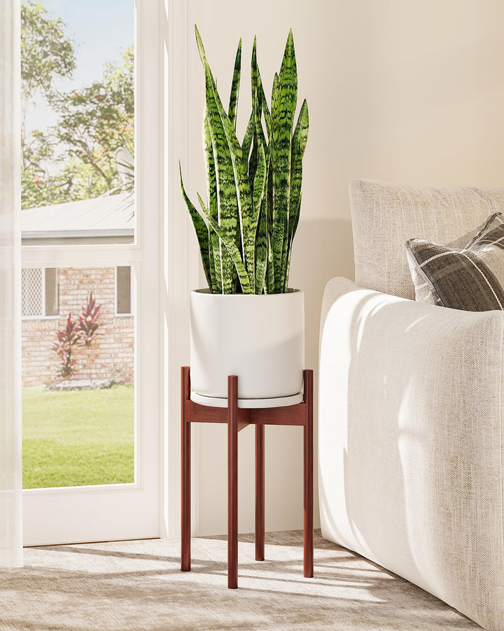 Bamworld Pflanzenständer Indoor Einstellbar, Bambus Blumentopf Ständer 20-30 cm, Pflanzenhocker Holz