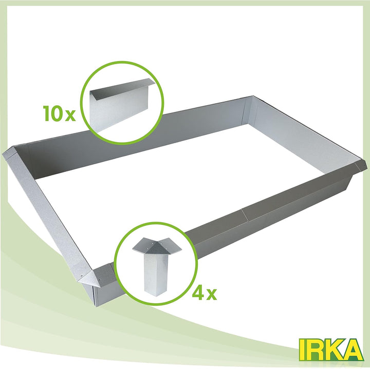 IRKA Schneckenzaun Typ2 Metall Set 10m + 4 Ecken | Schneckenblech mit Versteifungskante | Schneckenz