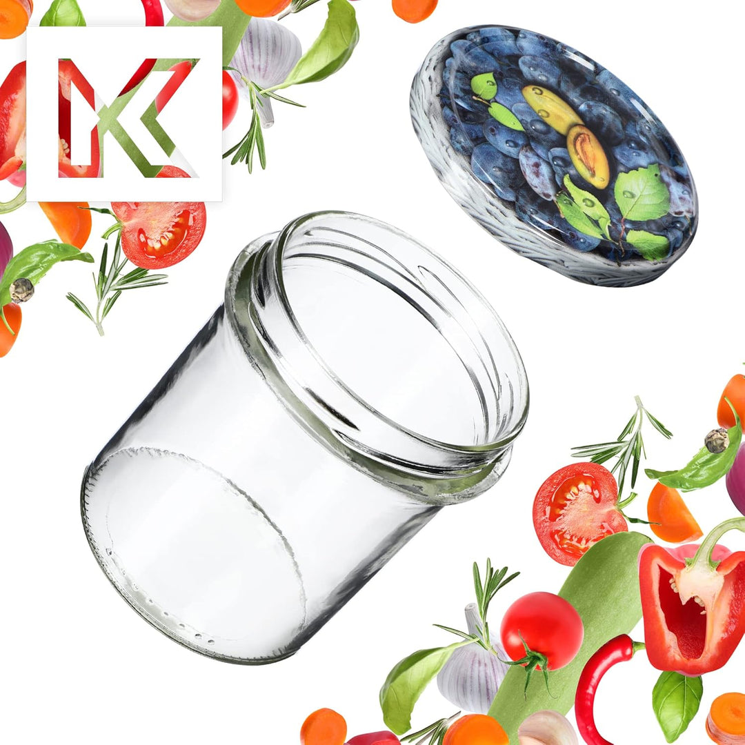 KADAX 10er Set Marmeladengläser 350ml TO82, Einmachgläser Vorratsgläser Mason Jar mit Schraubdeckel,