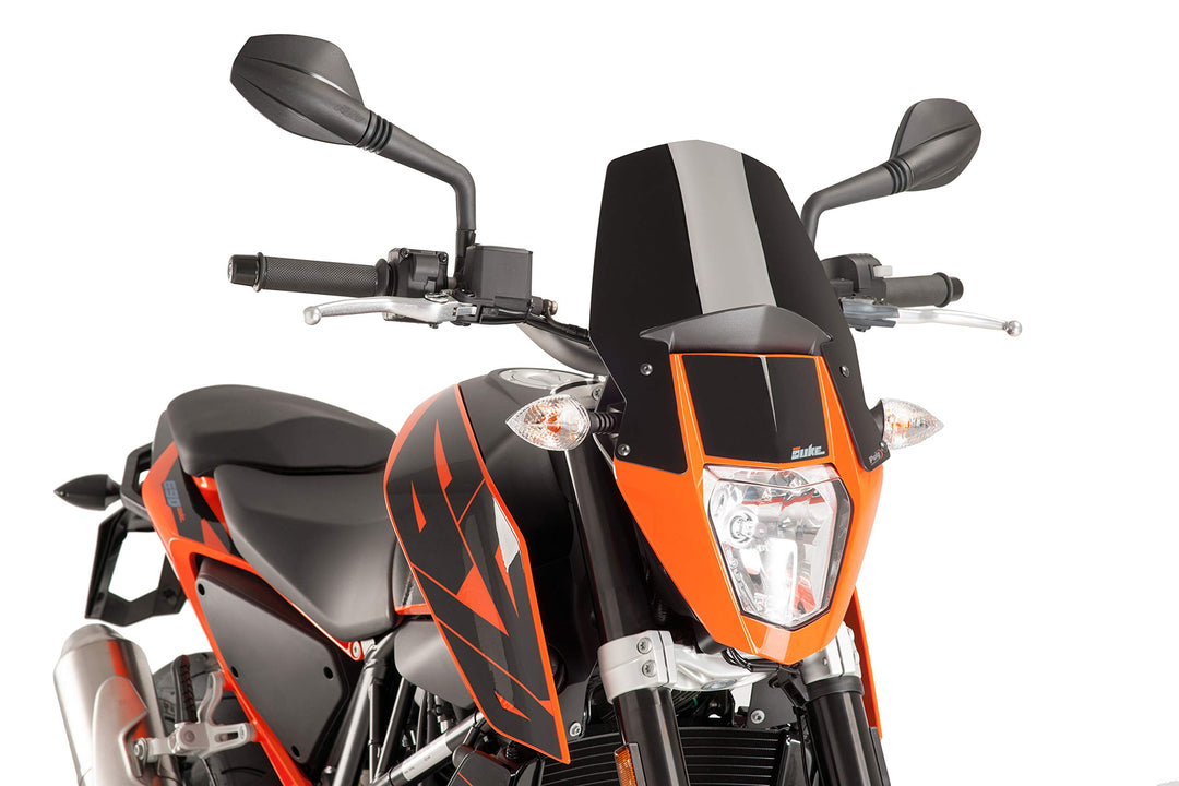 Puig 6009N Windschutzscheibe Cockpitverkleidung für KTM 690 Duke/R 2012-2014, Schwarz, Medium, Schwa