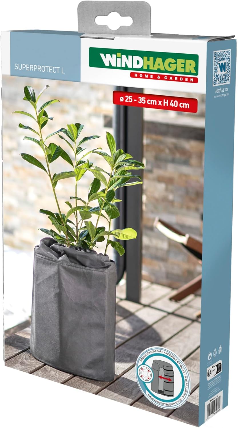 Windhager Winter-Topfschutz Superprotect L, Winterschutz für kälteempfindliche Pflanzen, DM: 25-35 c