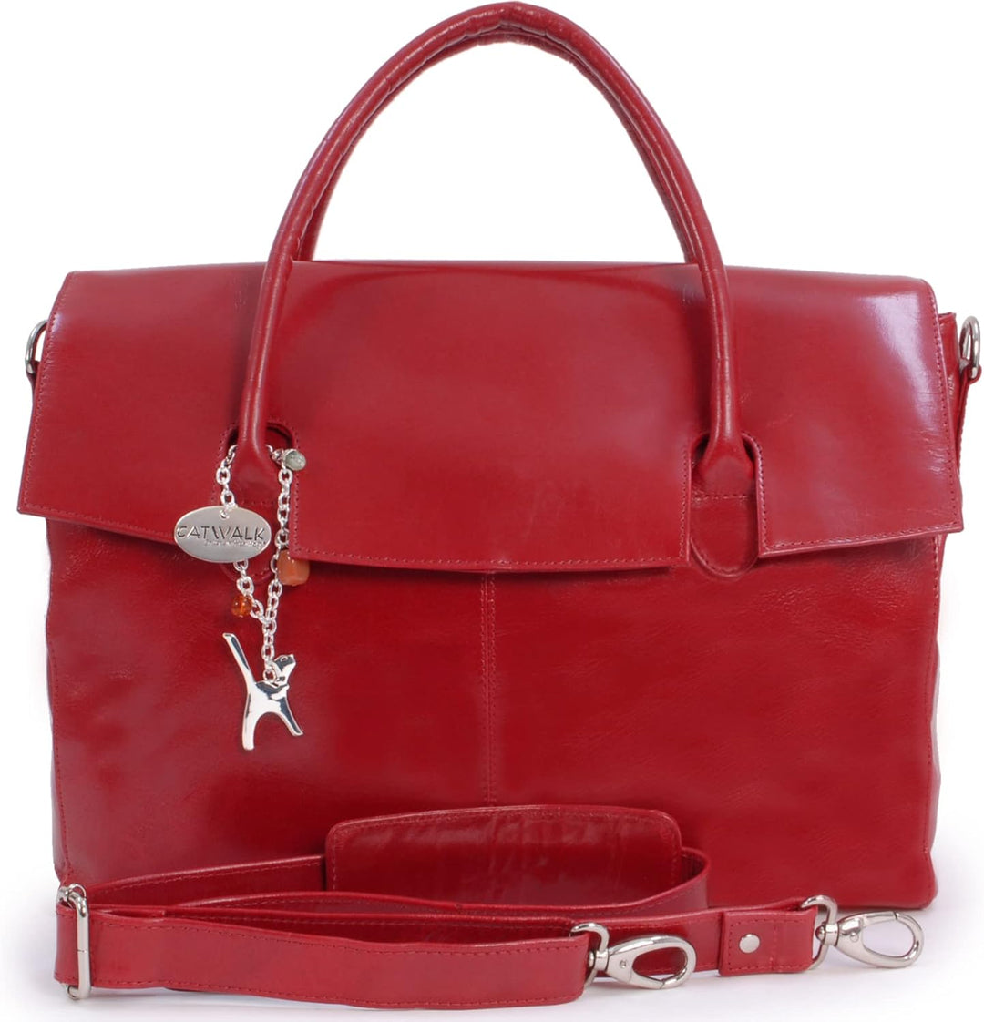 Catwalk Collection Handbags - Leder - Übergrosse Laptoptasche Schultasche/Organizer/Arbeitstasche/Ak
