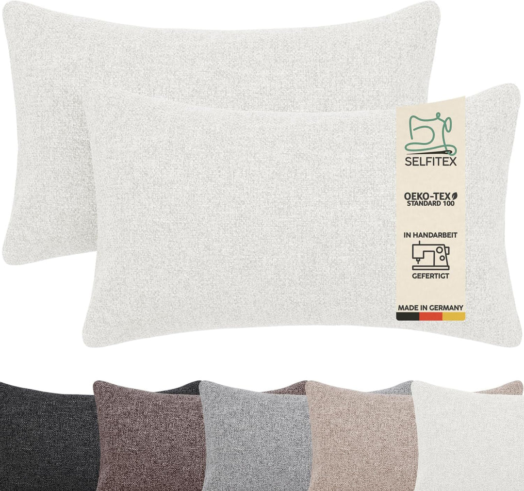 Selfitex 2er Set 30x50 cm, Sofakissen mit Füllung und Bezug, Dekokissen, Kopfkissen mit weicher Kiss