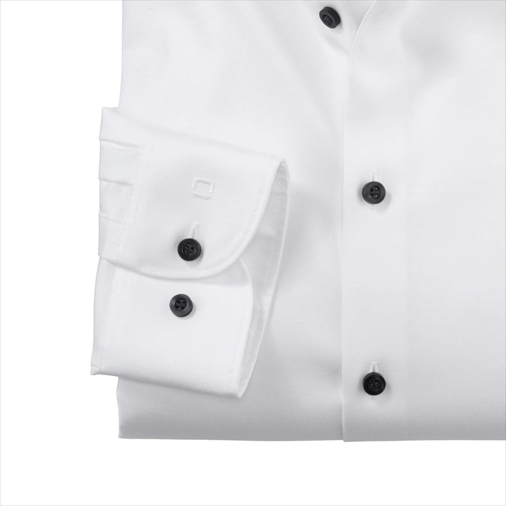 OLYMP Herren Oberhemd Langarm Level.Five.Body.fit,Twill,Body fit,Modern Kent 37 Weiss 00, 37 Weiss 0