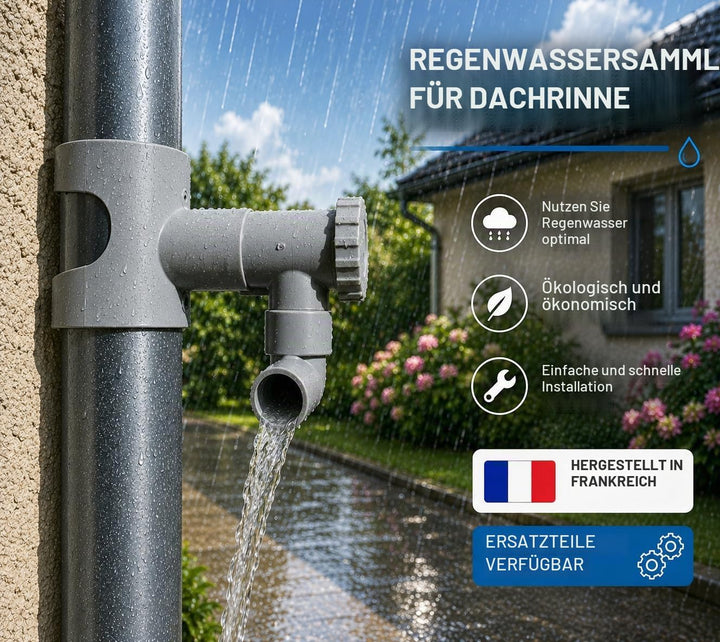 Regentonne CAPT'EAU für runde Leitungen (grau) Single, Single