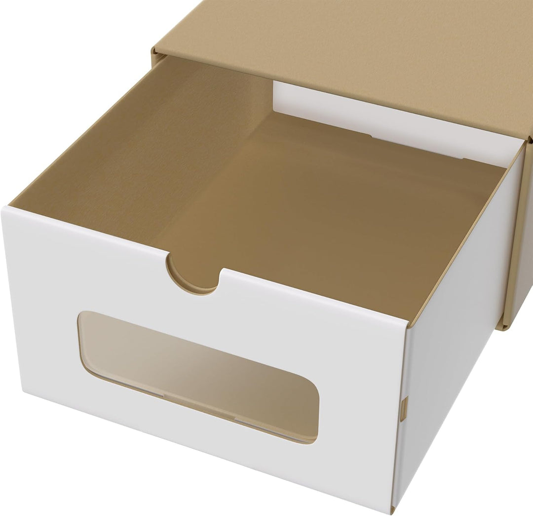 YUENFONG 20 Stück Schuhbox Aufbewahrungsbox mit Sichtfenster & Schublade, Ordnungsboxen Schuhschacht