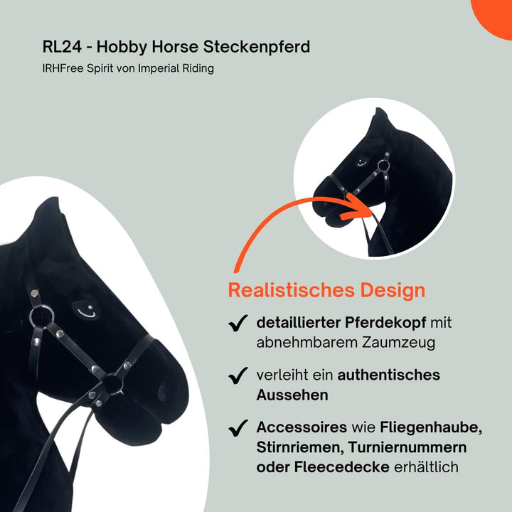 RL24 - Hobby Horse Pferde IRHFree Spirit von Imperial Riding – Steckenpferd – Spielpferd aus Plüsch