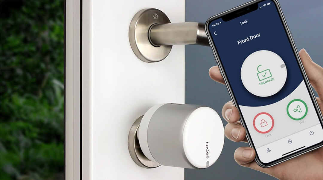 tedee Lock GO, smartes Türschloss, einfach nachrüstbar, ohne Zylindertausch, Steuerung via Bluetooth