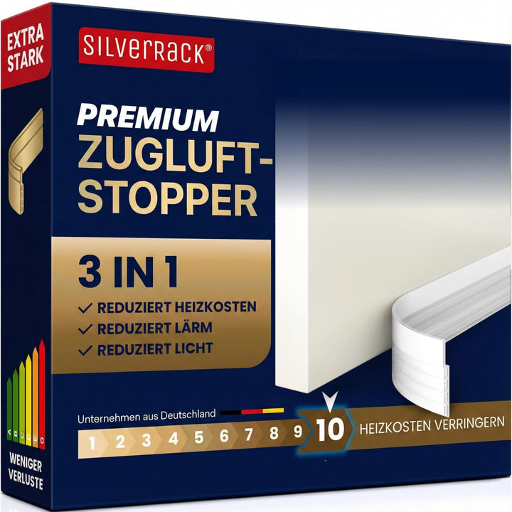 SilverRack Zugluftstopper für Türen Transparent [5X 1m] - Zuschneidbare Türdichtung selbstklebend -