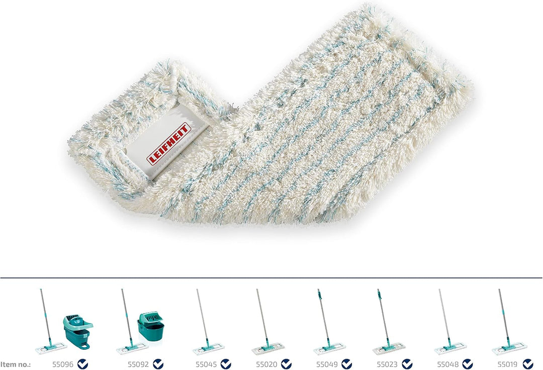Leifheit Wischbezug Profi XL Cotton Plus 3er Set, Wischer Ersatzbezüg für Steinböden und Fliesen, sa