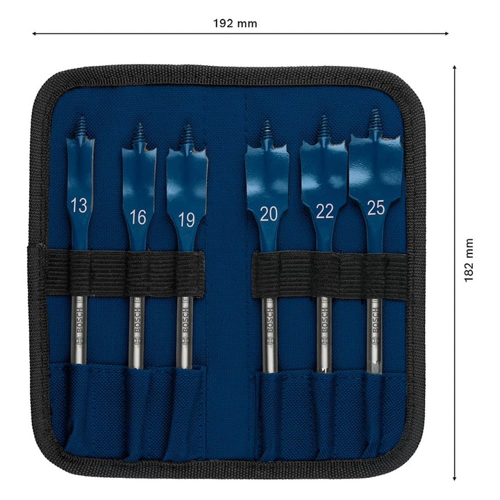 Bosch Accessories 6x Expert SelfCut Speed Flachfräsbohrer Set (für Weichholz, Grobspanplatte, Ø 13-2