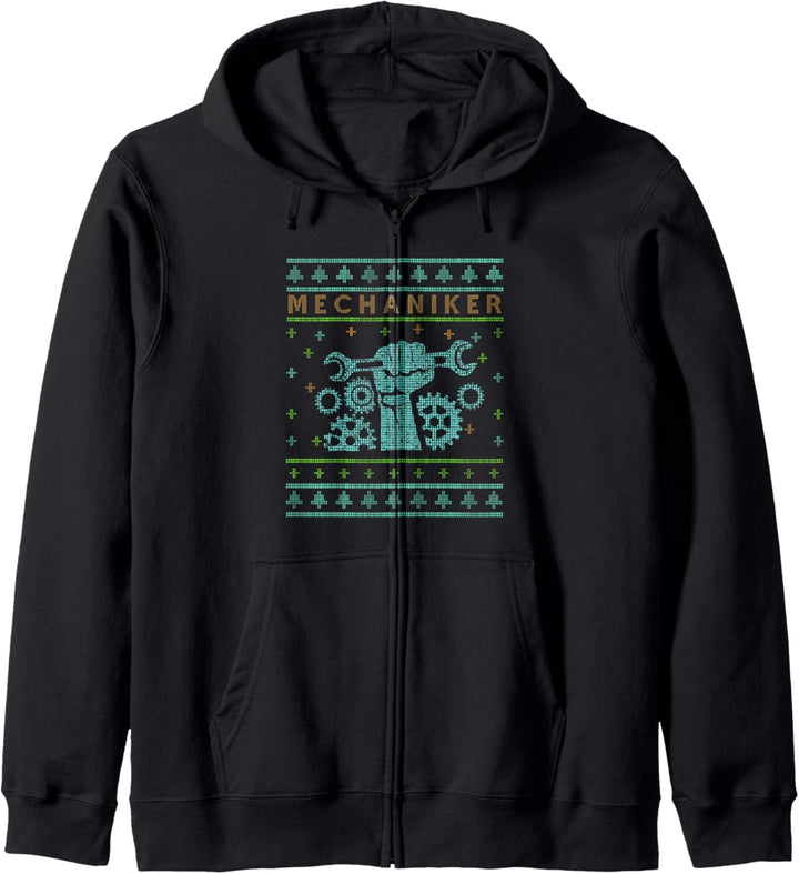 Ugly Mechaniker Werkstatt Weihnachtsmann Christmas Geschenk Kapuzenjacke